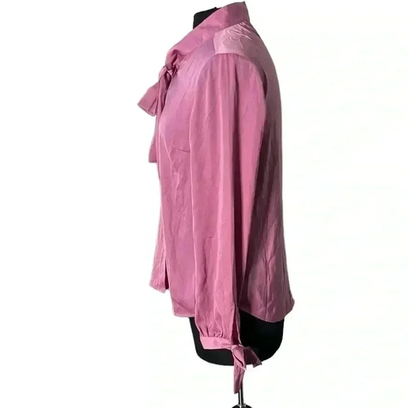 Modcloth Button Front Mauve Long Sleeve Blouse Size M - Picture 2 of 6